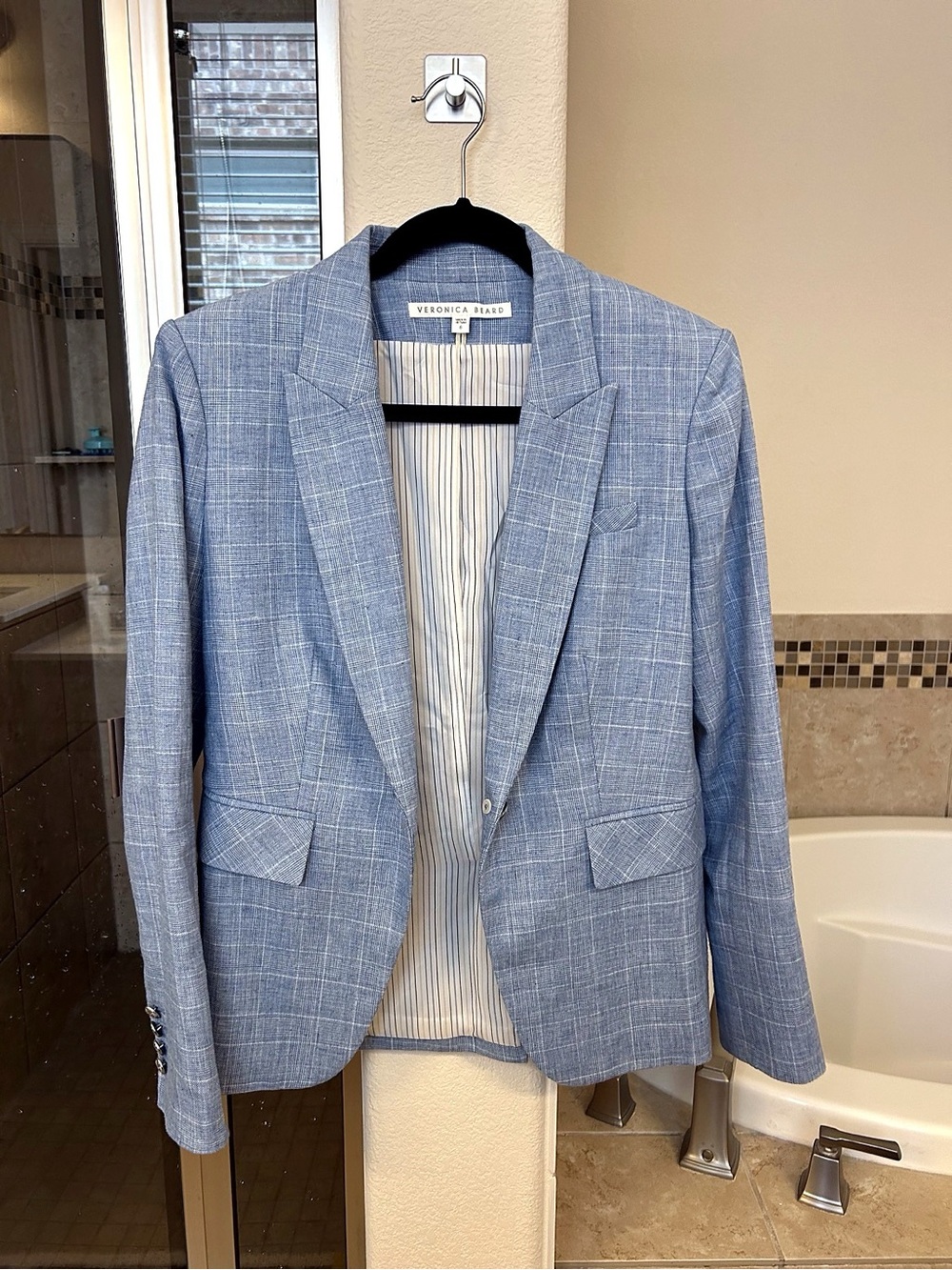 Veronica Beard Sky Blue Plaid Blazer